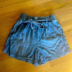 Knox Rose Pull On Denim Paper Bag Shorts